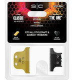 STYLECRAFT SC529GB REPLACEMENT FIXED GOLD TITANIUM CLASSIC X-PRO HAIR TRIMMER BLADE WITH BLACK DIAMOND CARBON DLC THE ONCE CUTTER SET