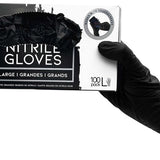 COLORTRAK MIDNIGHT BLACK NITRILE GLOVES 100PK