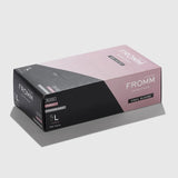 FROMM BLACK VINYL POWDER FREE GLOVES - 100 PACK