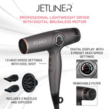 STYLECRAFT Silver Bullet Jetliner Professional Lightweight Hair Dryer w/ Digital Motor