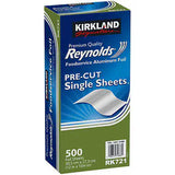KIRKLAND Signature Reynolds Aluminum Foil, Pre-Cut Single Sheets 12x10.75in (500-count)