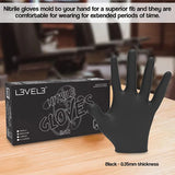 L3VEL3 BLACK NITRILE GLOVES- POWDER FREE- LATEX FREE