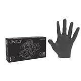 L3VEL3 BLACK NITRILE GLOVES- POWDER FREE- LATEX FREE