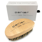 PARKER PREMIUM BOAR BRISTLE BEARD & HAIR BRUSH WITH BEECHWOOD CONTOURED HANDLE