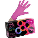 Framar Pink Paws Nitrile Gloves - 100 count