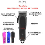 STYLECRAFT REBEL- PROFESSIONAL SUPER-TORQUE MODULAR CORDLESS HAIR CLIPPER