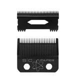 STYLECRAFT REPLACEMENT FIXED BLACK DIAMOND CARBON DLC FAPER HAIR CLIPPER BLADE WITH MOVING BLACK DIAMOND CARBON SLIM DEEP TOOTH CUTTER SET