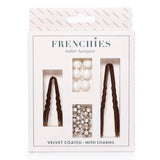 FRENCHIES BROWN VELVET HAIRPINS
