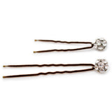 FRENCHIES BROWN VELVET HAIRPINS