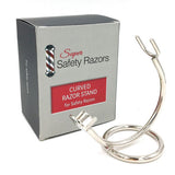 PARKER SHAVE CURVED CHROME RAZOR STAND FOR SAFETY RAZORS