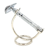 PARKER SHAVE CURVED CHROME RAZOR STAND FOR SAFETY RAZORS