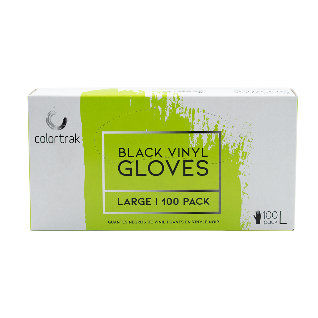 COLORTRAK  BLACK VINYL DISPOSABLE GLOVES 100PK