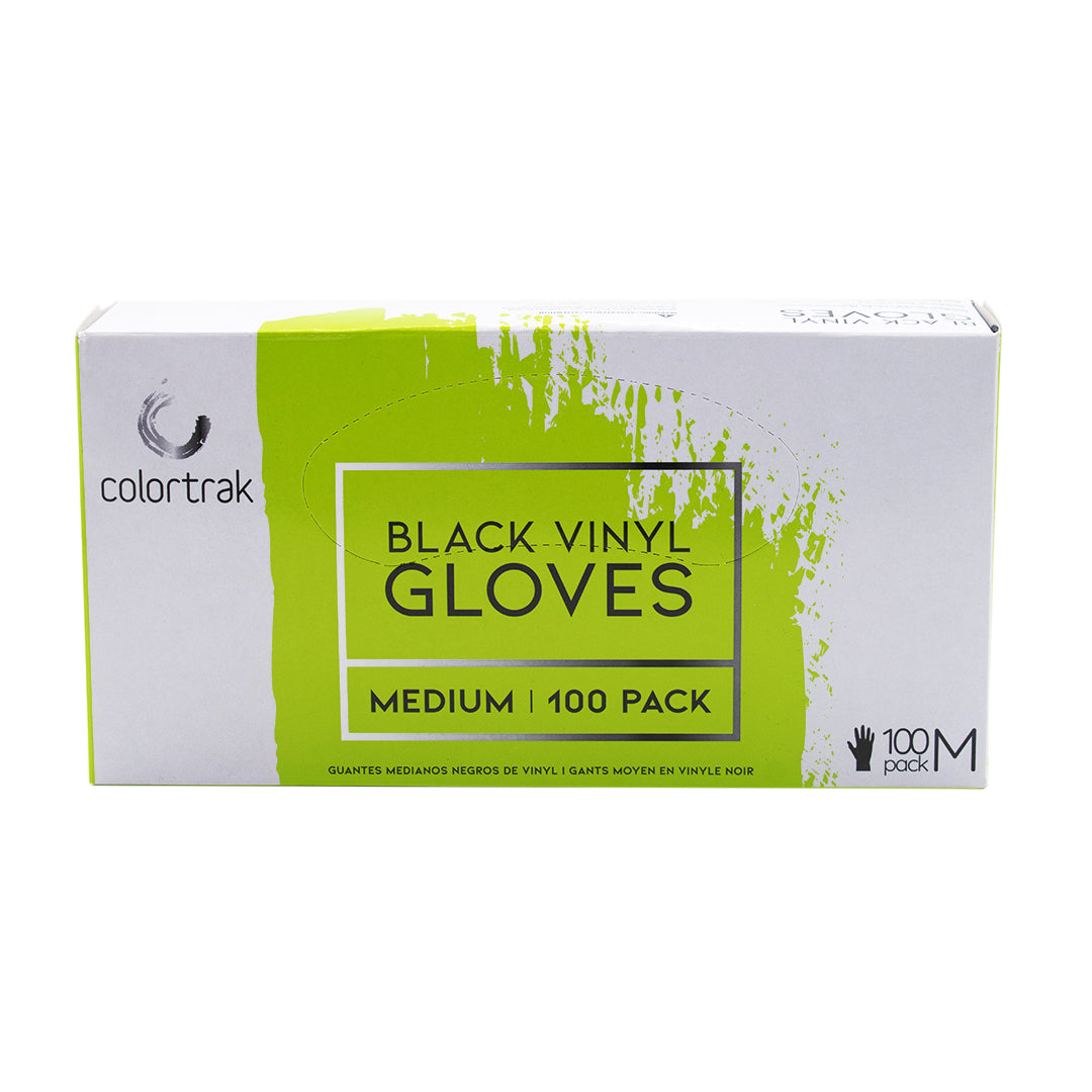 COLORTRAK  BLACK VINYL DISPOSABLE GLOVES 100PK