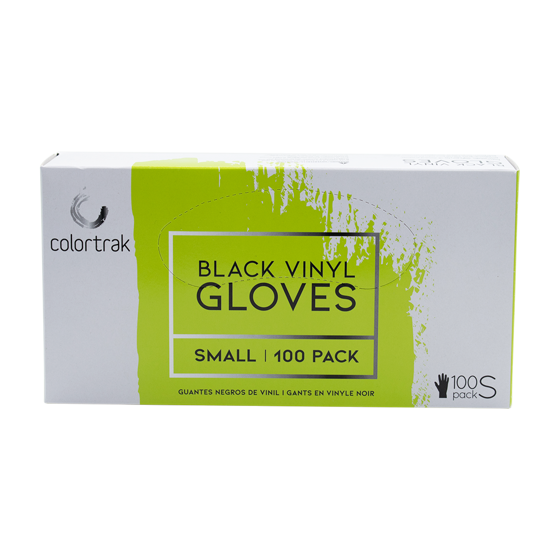 COLORTRAK  BLACK VINYL DISPOSABLE GLOVES 100PK