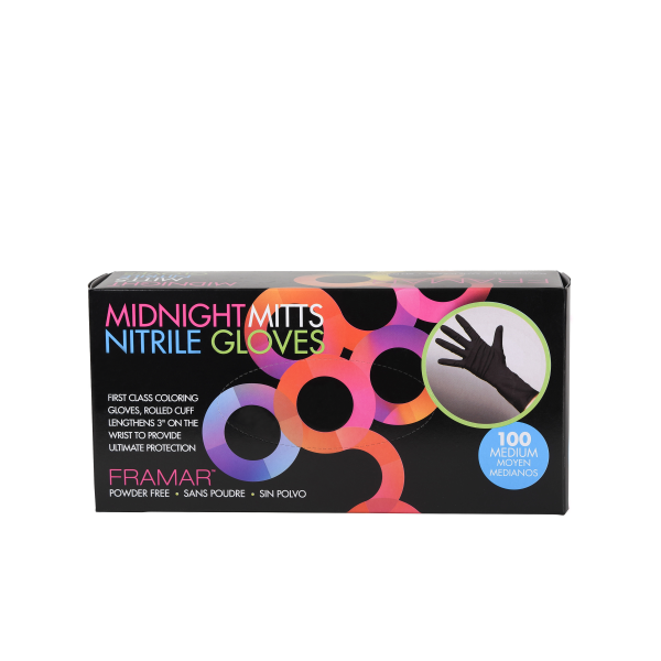 Framar Midnight Mitts Nitrile Gloves - 100 Count