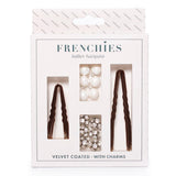 FRENCHIES BROWN VELVET HAIRPINS