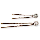 FRENCHIES BROWN VELVET HAIRPINS