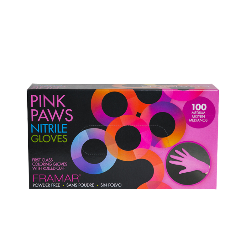 Framar Pink Paws Nitrile Gloves - 100 count