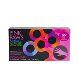 Framar Pink Paws Nitrile Gloves - 100 count